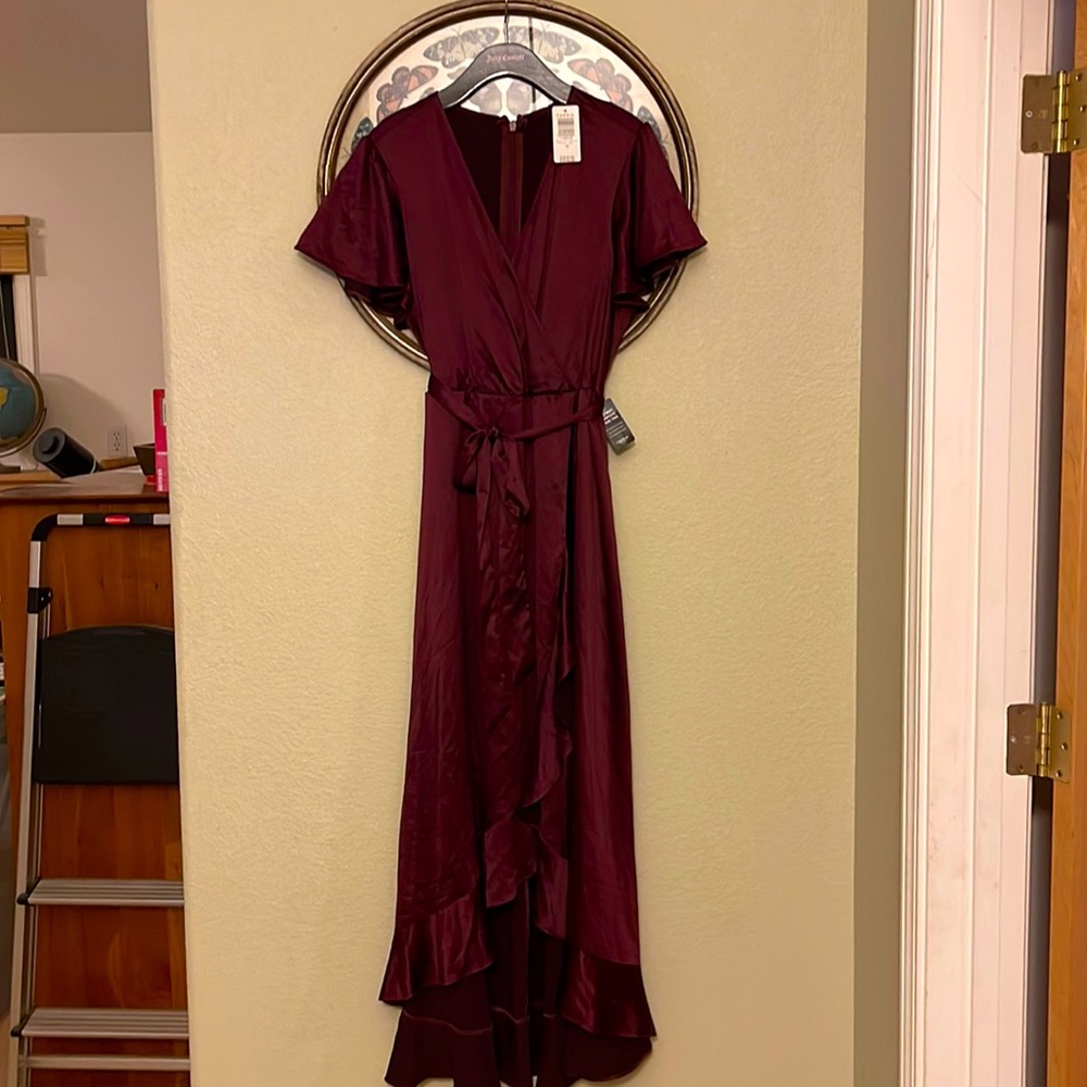 Torrid Silk Maxi Dress Burgundy Size 18